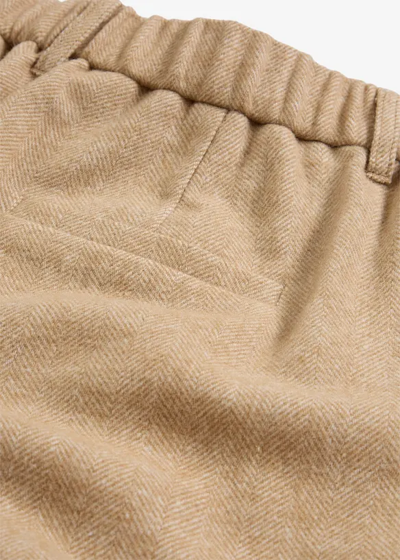 Pantaloni in misto lana con struttura a spina di pesce, bonprix