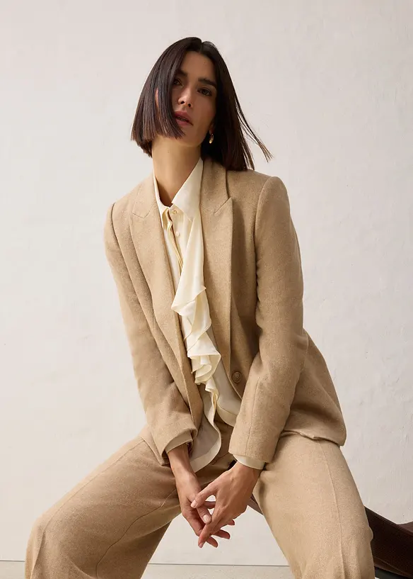 Blazer in misto lana a spina di pesce, bonprix