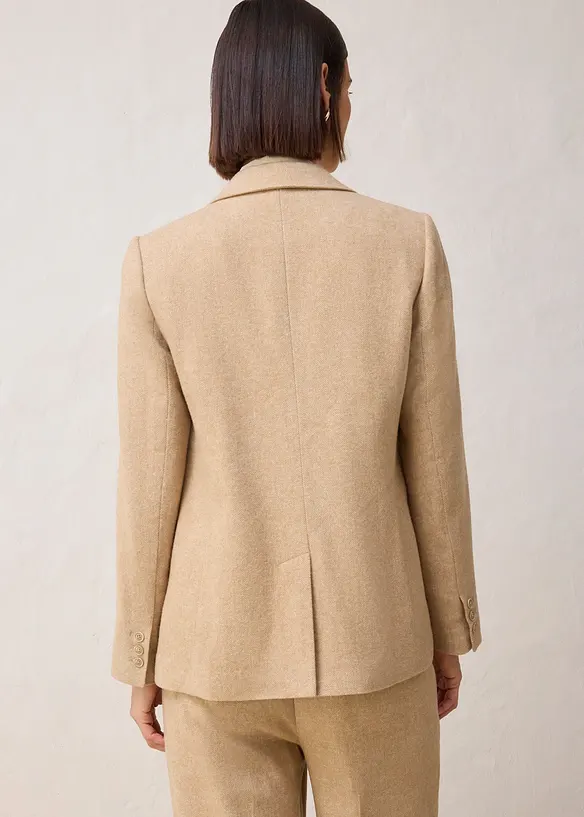 Blazer in misto lana a spina di pesce, bonprix