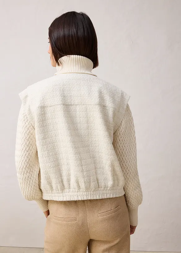 Blazer smanicato con percentuale di lana, bonprix