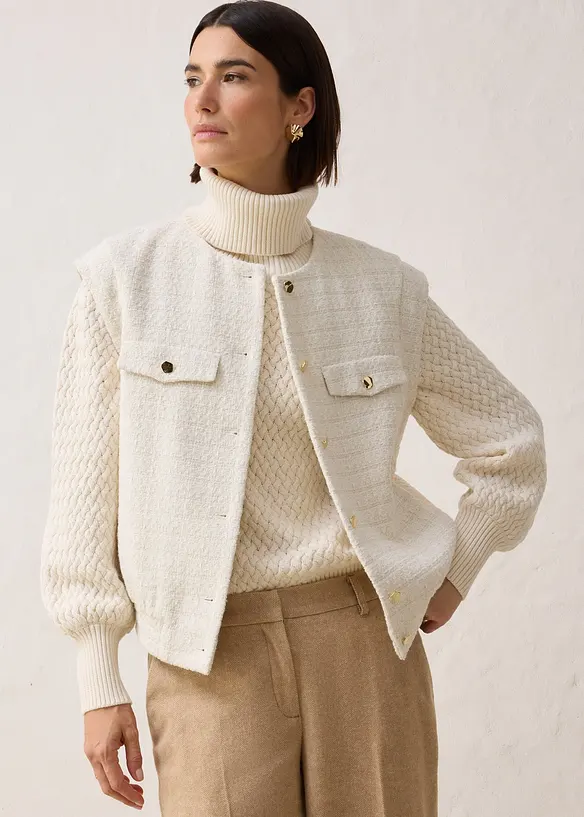 Blazer smanicato con percentuale di lana, bonprix