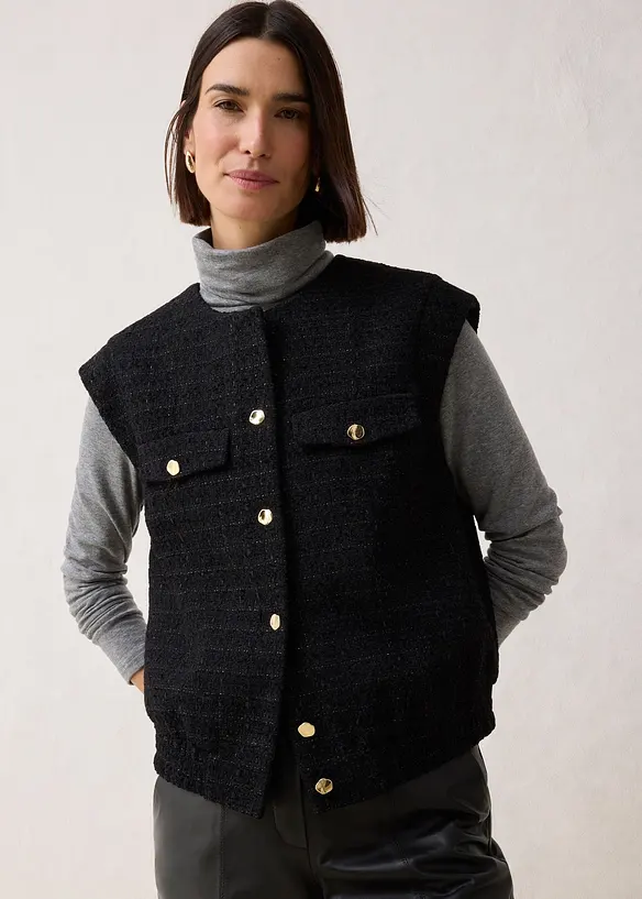 Blazer smanicato con percentuale di lana, bonprix