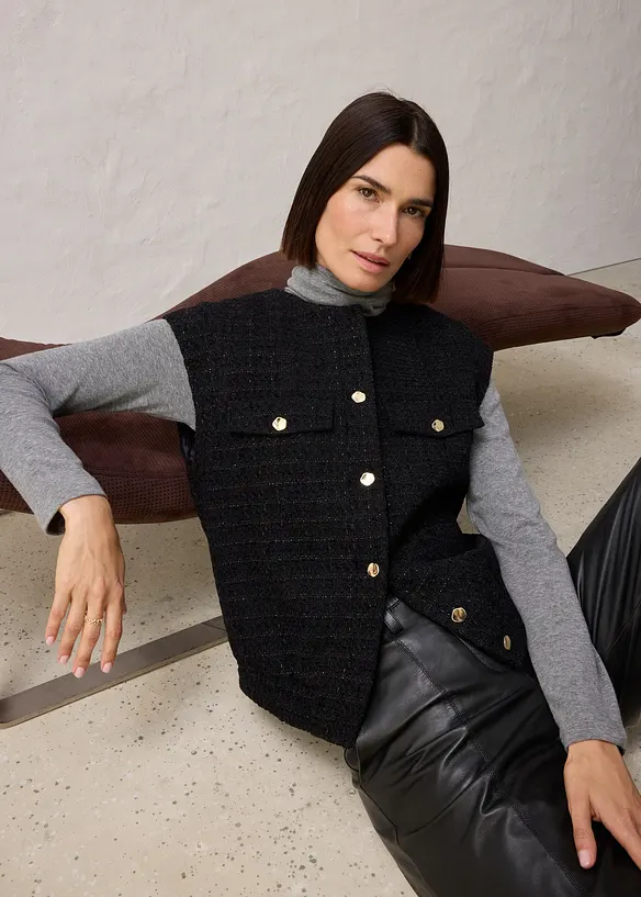 Blazer smanicato con percentuale di lana, bonprix