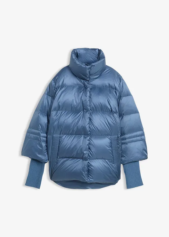 Piumino con piume riciclate e maniche di maglia, bonprix