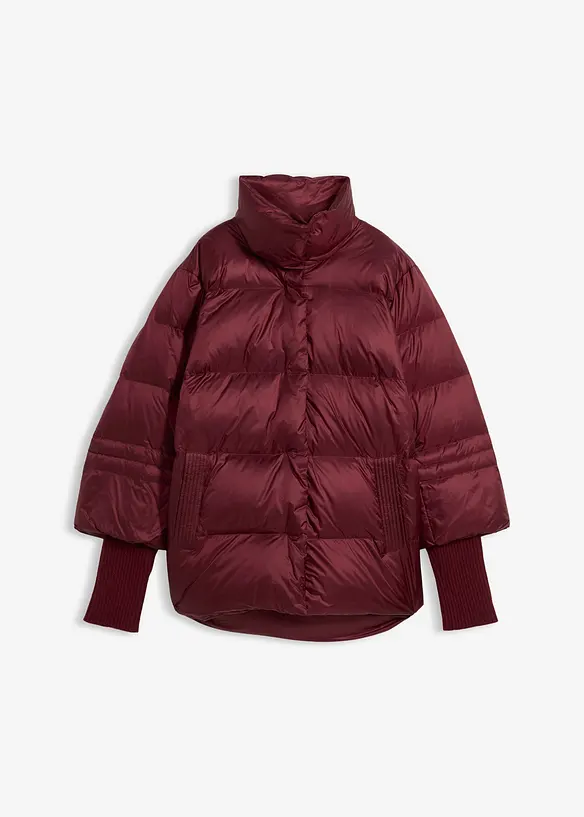 Piumino con piume riciclate e maniche di maglia, bonprix