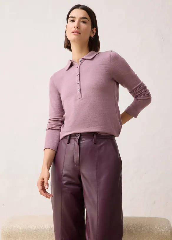 Polo con percentuale di lana, bonprix