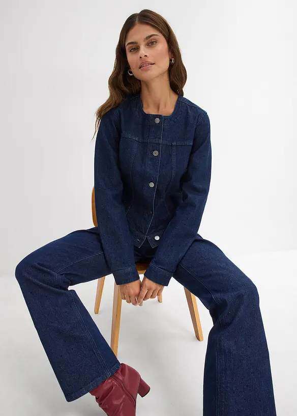Giacca di jeans con strass, bonprix