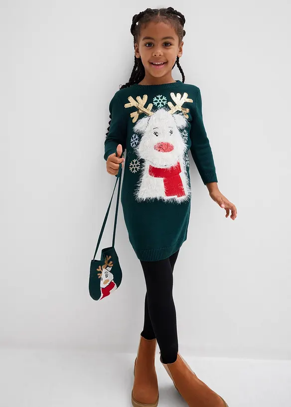 Abito in maglia e borsetta (set 2 pezzi), bonprix