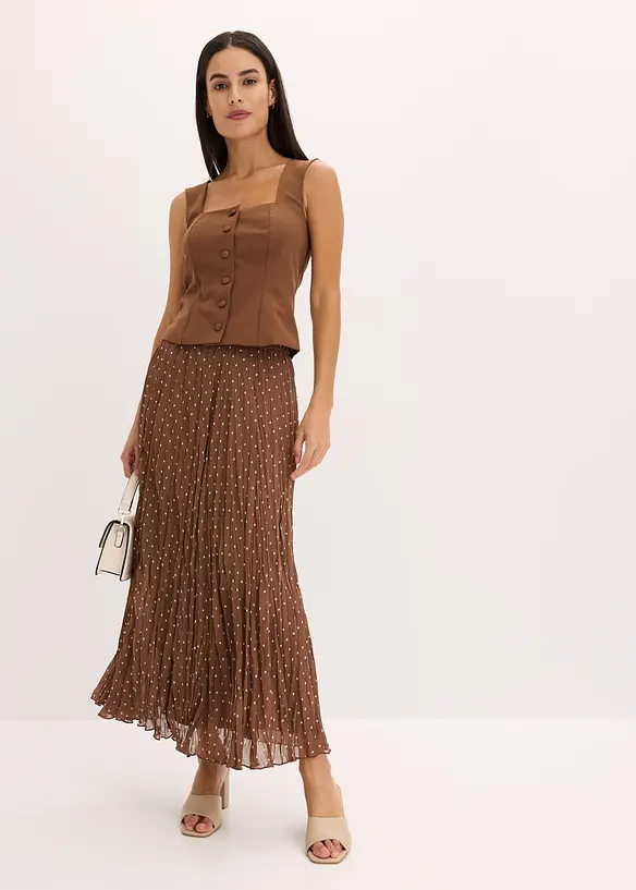 Gonna in chiffon con effetto stropicciato, bonprix