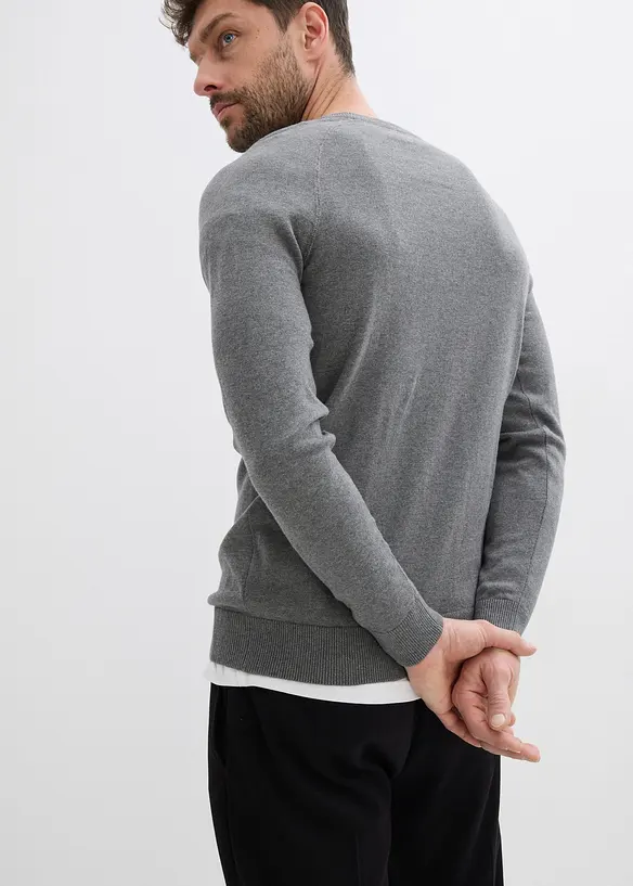 Maglione in filato fine di puro cotone (pacco da 2), bonprix