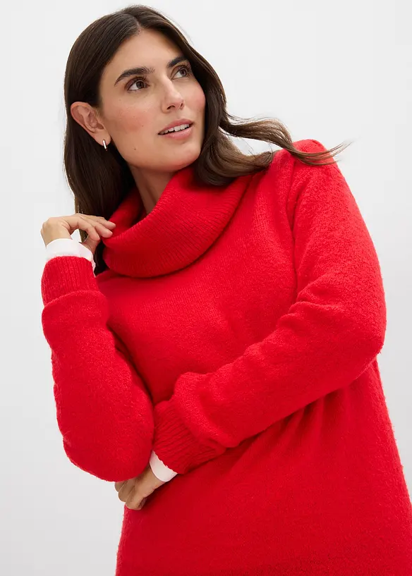 Abito in maglia oversize a collo alto, bonprix