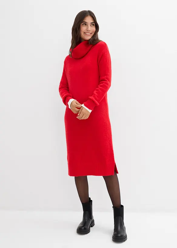 Abito in maglia oversize a collo alto, bonprix