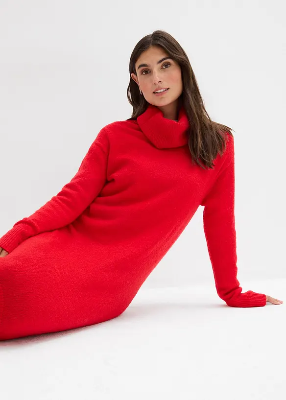 Abito in maglia oversize a collo alto, bonprix