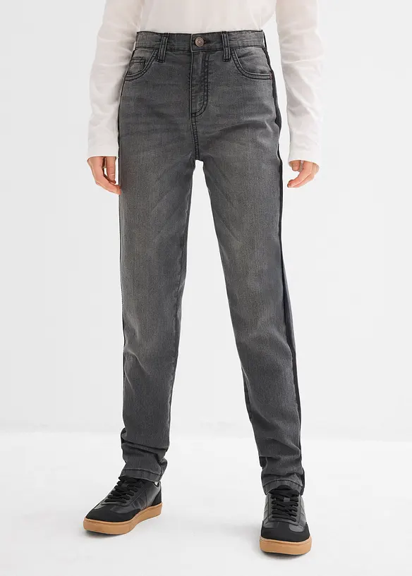 Jeans termici con fodera di jersey, vita media, bonprix