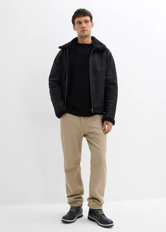 Maglione a girocollo in misto cotone morbido, loose fit, bonprix