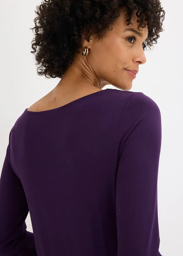 Maglia con inserto in mesh e pietruzze glitterate, bonprix