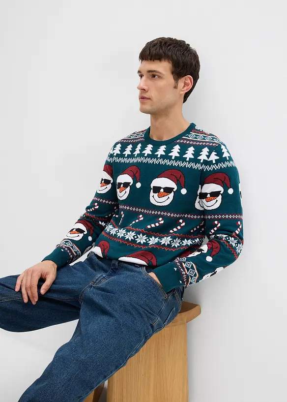 Maglione norvegese con cotone riciclato, bonprix