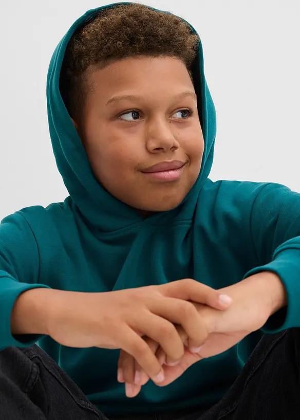 Felpa con cappuccio in morbido misto cotone, bonprix