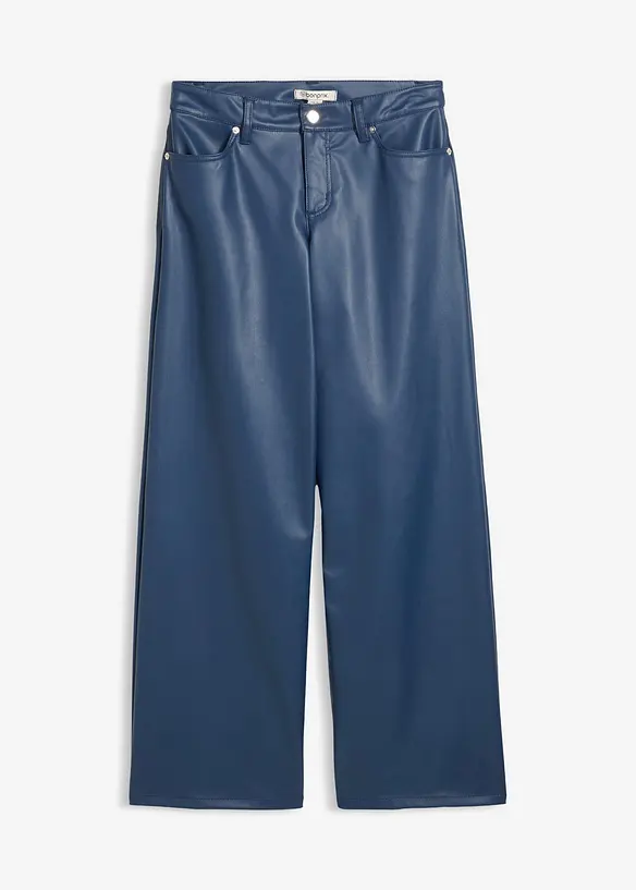 Pantaloni larghi in similpelle, bonprix