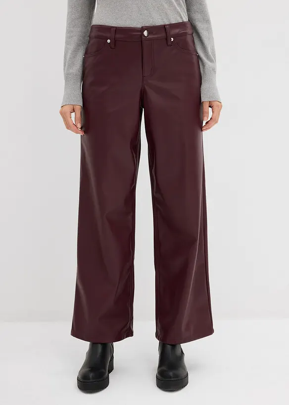 Pantaloni larghi in similpelle, bonprix