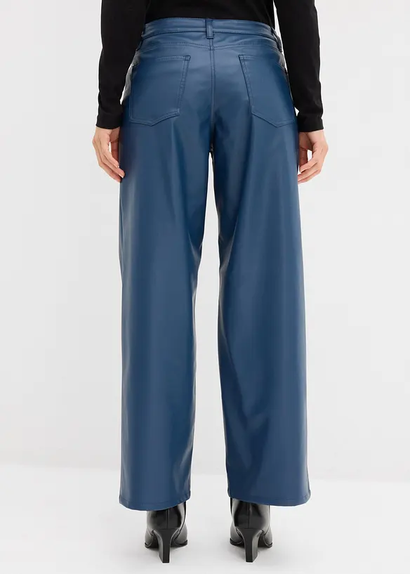 Pantaloni larghi in similpelle, bonprix