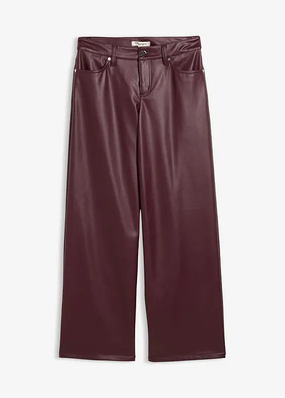 Pantaloni larghi in similpelle, bonprix