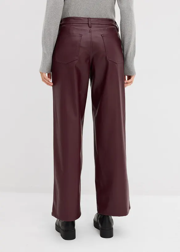 Pantaloni larghi in similpelle, bonprix