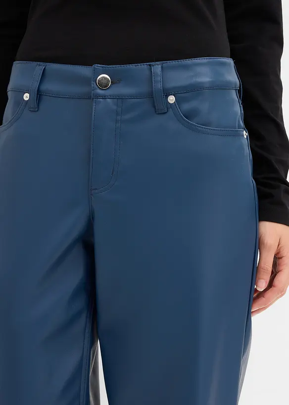 Pantaloni larghi in similpelle, bonprix