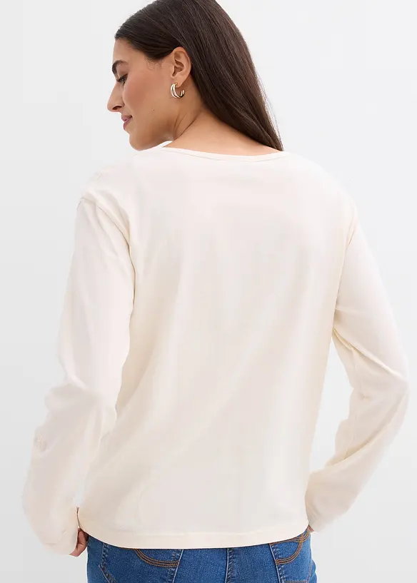 Maglia a maniche lunghe in puro cotone biologico, bonprix