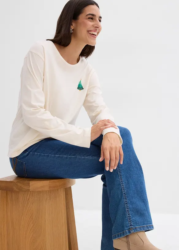 Maglia a maniche lunghe in puro cotone biologico, bonprix