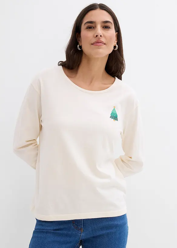 Maglia a maniche lunghe in puro cotone biologico, bonprix