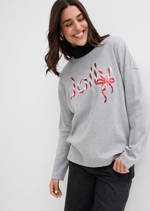 Maglia a maniche lunghe in puro cotone biologico, bonprix