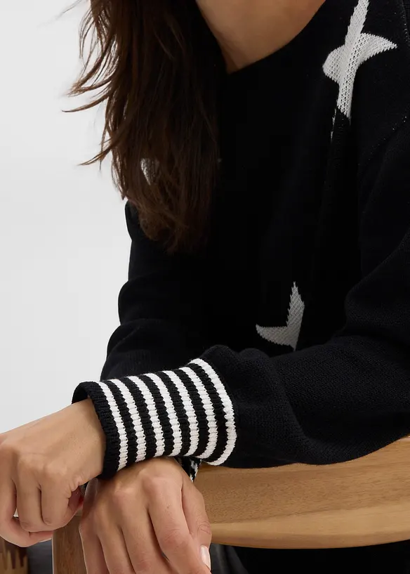 Maglione oversize con stelle, bonprix