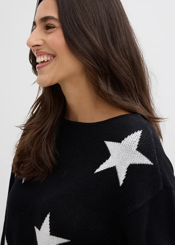 Maglione oversize con stelle, bonprix