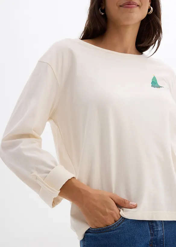 Maglia a maniche lunghe in puro cotone biologico, bonprix