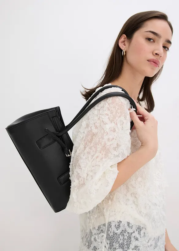 Blusa con motivo floreale operato, bonprix