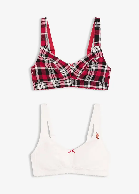 Reggiseno senza ferretto  con cotone biologico (pacco da 2), bonprix