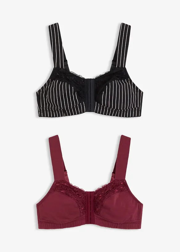 Reggiseno senza ferretto con chiusura anteriore (pacco da 2), bonprix