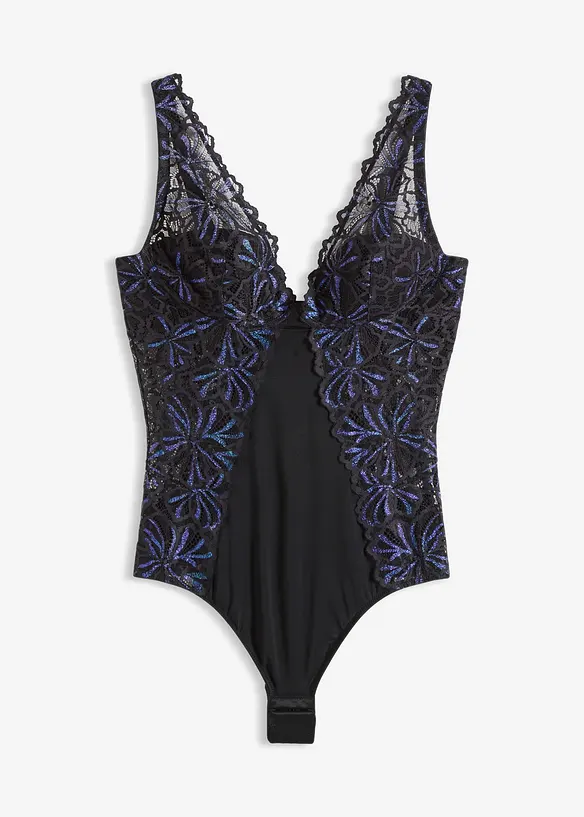 Body con filato glitterato, bonprix