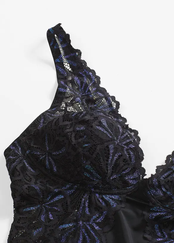 Body con filato glitterato, bonprix