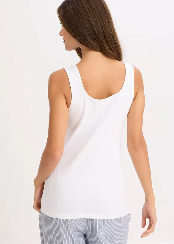 Canottiera con cotone biologico e pizzo (pacco da 2), bonprix