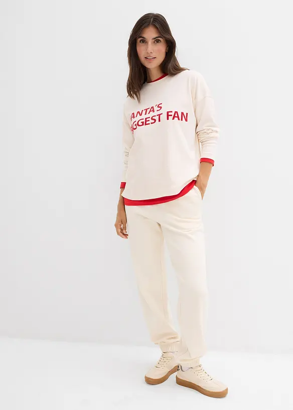 Pantaloni in felpa di puro cotone, bonprix