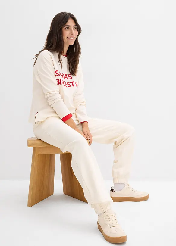 Pantaloni in felpa di puro cotone, bonprix