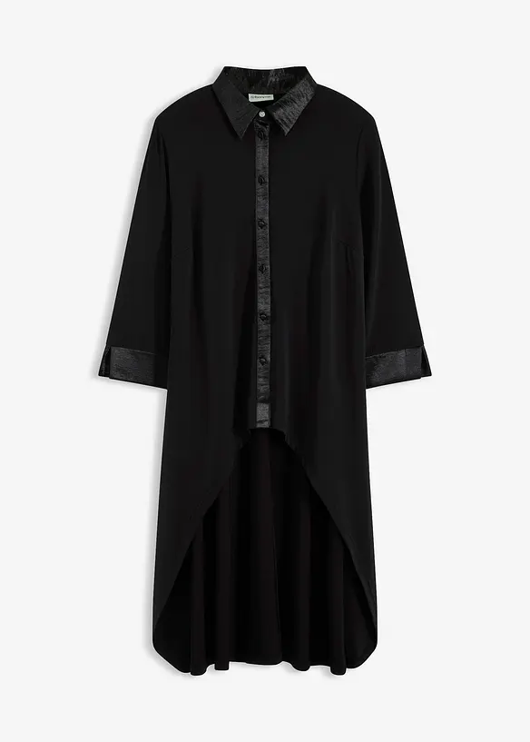 Blusa di jersey con inserti di satin, bonprix