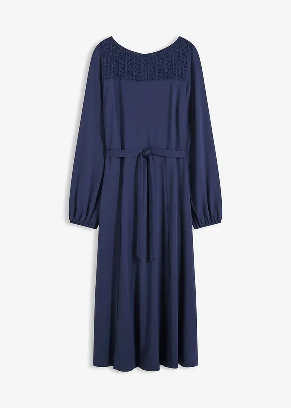 Abito in punto di Roma con pizzo, bonprix