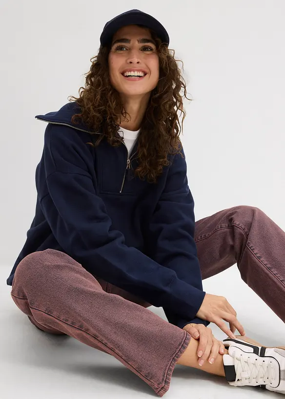 Pantaloni in twill con effetto slavato, bonprix