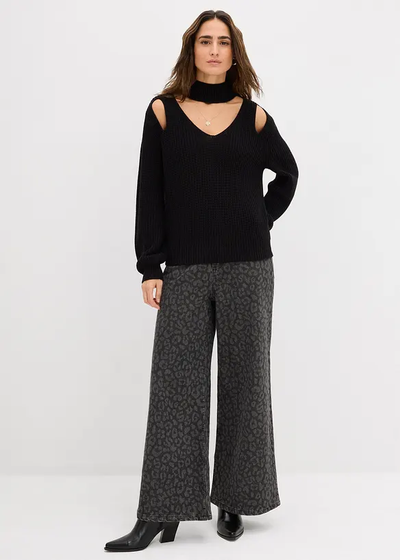 Maglione in  filato grosso con cut-out, bonprix