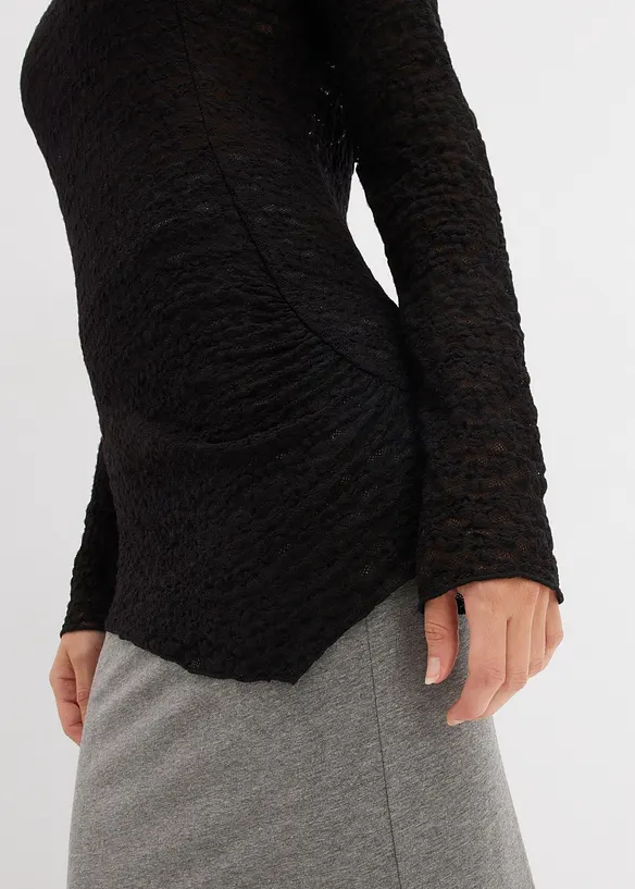 Maglia in pizzo a maniche lunghe, bonprix