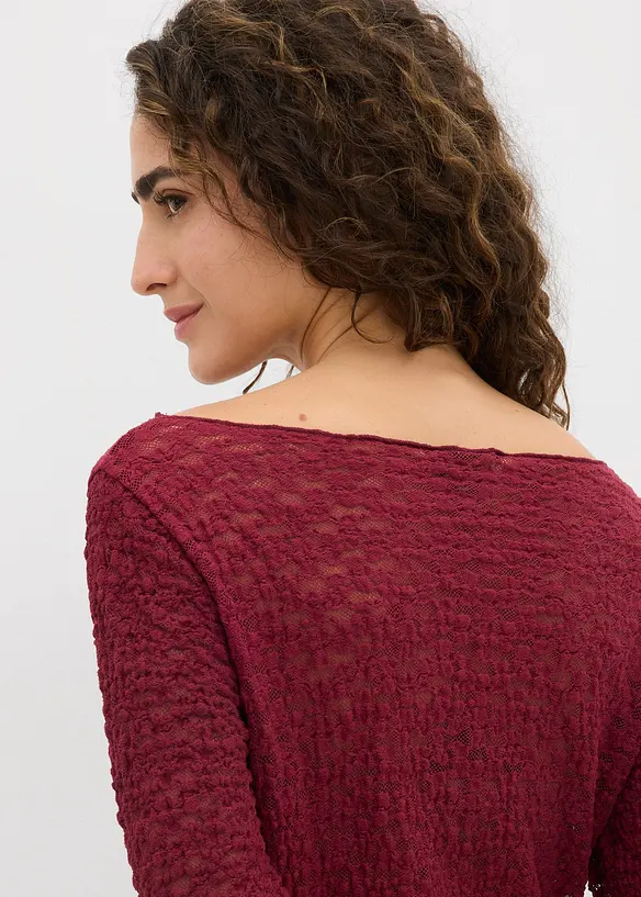 Maglia in pizzo a maniche lunghe, bonprix