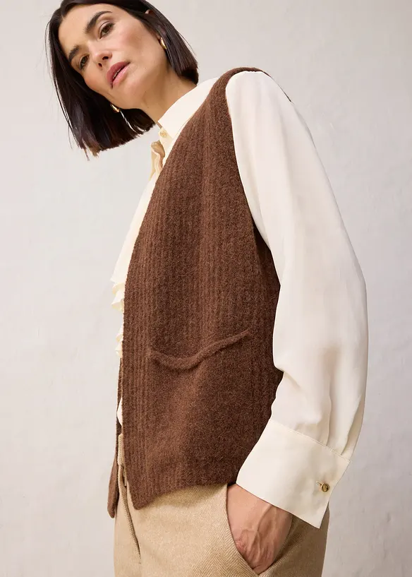 Gilet in filato grosso con lana d'alpaca, bonprix